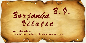 Borjanka Vilotić vizit kartica